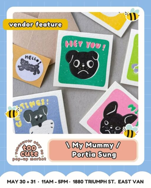 Add this booth to your must-visit list 💕
Meet \ My Mummy / Portia Sung @portia_sung — bringing Live Pet Portraits, cards, art prints, and greeting cards to TOO CUTE.
Portia is an artist who specialize in live portraits, portraits arts, and arts inspired by her anxious black pug Boba, who is also loving, giving and encourages her everyday to continue moving forward. She hopes she can transform the love she received from Boba, and share it with the people who needs to see them :)
Come say hi, browse their creations, and make a day of it with us in East Van.
🎟️ Want the ticket link? Comment TICKETS and we’ll send it straight to your DMs.
Tickets are just $3 and good for both days | Kids 12 + under FREE
💰 Buy early = more chances to win market cash + swag!
For every 100 tickets sold, we’ll draw for market cash or swag to spend at the market.
💙 50% of ticket proceeds benefit Backpack Buddies Canada + Quest Non-Profit Grocery Market.
🎭 Come in costume for a bonus ballot! Keep it family-friendly and you’ll be entered to win a prize package.
🗓️ Sat May 30 + Sun May 31 | 11am–5pm
📍 Maritime Labour Centre, 1880 Triumph St, East Van
🐶 Pet-friendly + fully accessible
🎀 Comment TICKETS to grab yours!
#VancouverEtsyCo #TooCuteMarket #VancouverMarket #VancouverMakers #EastVan