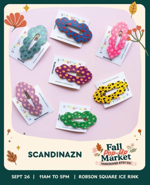 ✨ Meet Scandinazn and The Try Studio by M&E✨ 

🔶 Scandinazn crafts imaginative Jewelry, inspired by the geometric shapes and pops of colour in Scandinavian design and the subtle handmade intricacies of Japanese art - inspired by designer Jamie Carlson’s heritage. Using discarded leather as the main material component, Scandinazn is all about promoting creative self-expression and sustainability through ethically-made jewelry.

💓The Try Studio by M&E is made up of  two sisters that believes in the power of trying! They make ceramics, stickers and keychains, all designed and handmade by us! They hope to bring a smile on your face with their little cute items, while keeping them practical and useful.
 
❣️Find  @thetrystudio and @scandinazn along with 70+ creatives & small shops at the Robson Square Ice Rink in #DowntownVancouver to shop locally designed and/or made in Canada goods, mini makers or sign-up for a workshop!

Comment RSVP for your link to free tickets

🗓️ Sat. Sept. 26 - 11a to 5p
📍 Robson Square Ice Rink, Vancouver
🎟️ Free admission | RSVP to win market cash/merch!
🐶 Pet-friendly and encouraged!

🎟️ Bonus: Every RSVP gets you a chance to win market cash or merch! Plus, we’re doing special draws for every 100 tickets sold!

🚨 First 50 guests in line on event day also get market cash or swag!